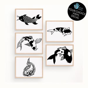 Koi Fish Vinyl Decal / Sea Life Decor