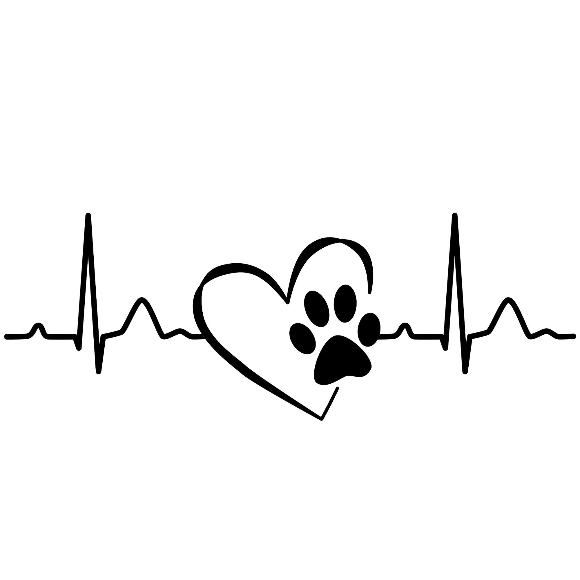Dog Heartbeat Vinyl Decal | Etsy