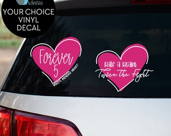 2-Color Maci's Mended Heart Vinyl Decals