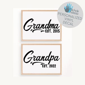 Personalized Grandparent Vinyl Decals / Celebration Decor