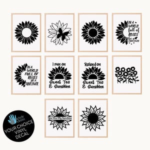 Sunflower Vinyl Decals / Floral Decor