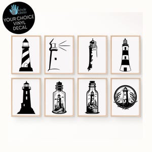 Lighthouse Vinyl Decal / Beach House Decor