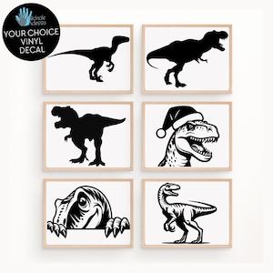 Scary Dinosaur Vinyl Decals / Velociraptor / Tyrannosaurus