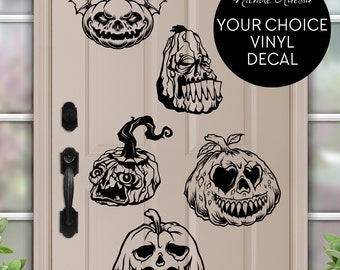 Creepy Jack-O-Lantern Vinyl Decal / Halloween