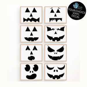 Jack-O-Lantern Face Vinyl Decals / Halloween Decor