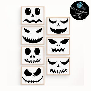 Pumpkin Face Vinyl Decals / Halloween Decor