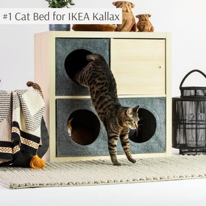 IKEA Kallax Insert, Cat Beds and Caves, Cat Cube, Handmade Pet Furniture, Pet Bedding, Soft Felt Cat Cave, Cozy Cat House, Cat Hideaway