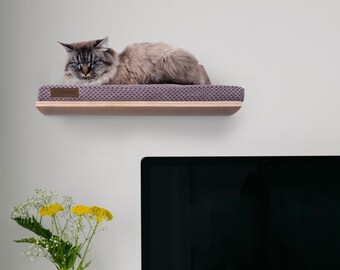 Cat Shelf, Cat Wall Furniture, Floating Cat Shelving For Walls, Cat Window Perch, Sleeping Cat Shelf ~ Handmade Pet Beds From Solid Wood