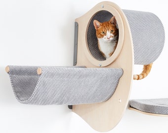 Cat Tree, Cat Wall Furniture, Tunnels For Cats, Play Furniture, Cat Hammock, Cat Shelves, Cat Playground,Climbing Catwalk,Cat Bed Wall Mount