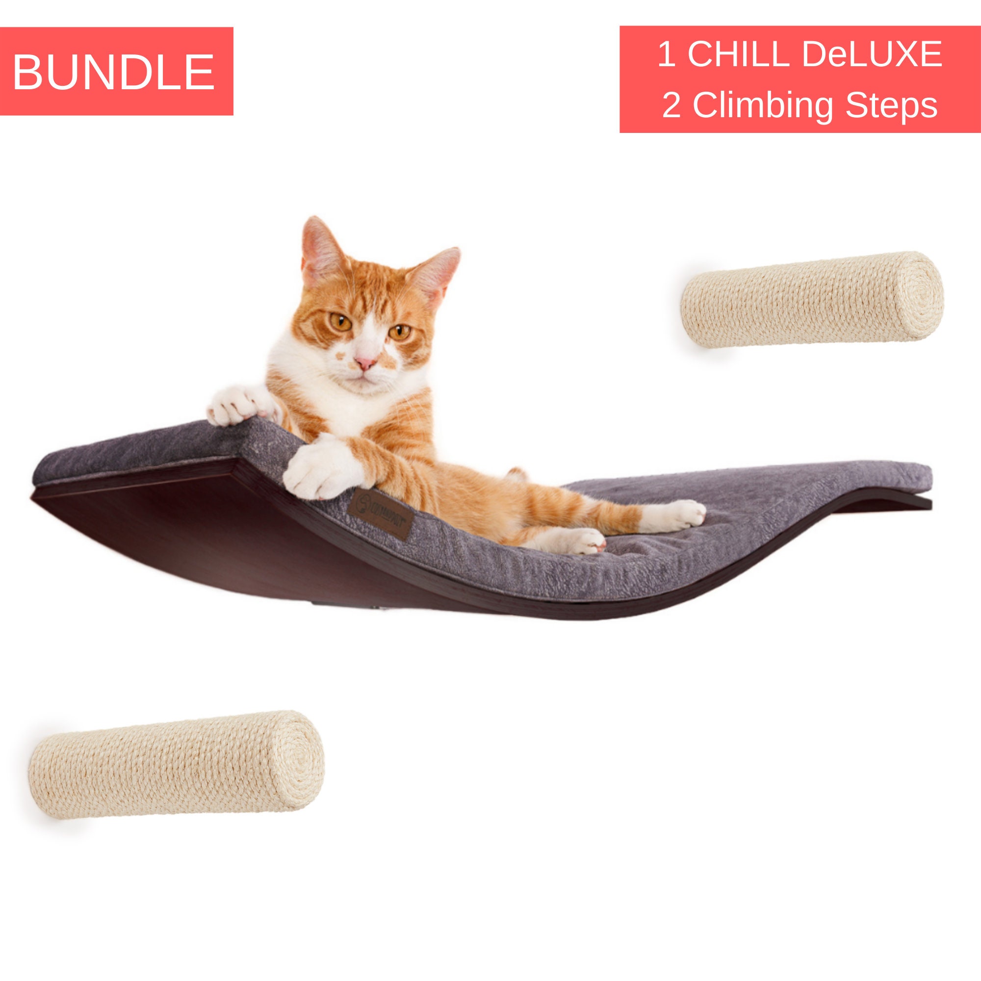 Colore Legno d/'Acero Letto per Gatti COSY AND DOZY 90 cm x 41 cm Lettino da Parete per Gatti Cuscino Soft Cappuccino