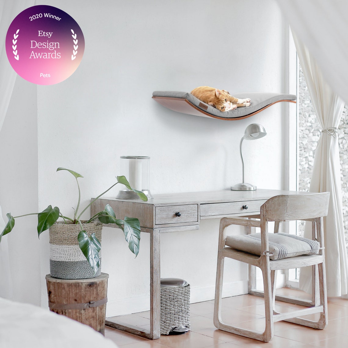 Modern Floating Shelf Cat Bed Minimalistic Wooden Pet Etsy