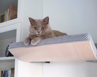 Wall Mounted Cat Bed, Cat Hammock, Cat Shelves, Cat Tree, Cat Furniture, Cat Window Perch, Cat Climbing Wall ~ Removable & Washable Cushion