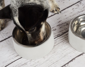 Concrete Dog Bowls, Pet Bowl, Home Gift For Mom, Cement Dog Bowl, Elevated Dog Bowl, Feeder For Dogs, Water Bowl, Round Pet Food Bowl