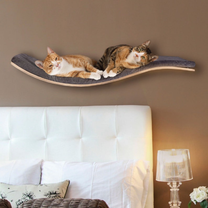 Cat Wall Furniture By CosyAndDozy, Wave Cat Shelf, Cat Shelves, Floating Cat Bed, Cat Window Perch Etsy Design Awards Pets Category Winner image 2