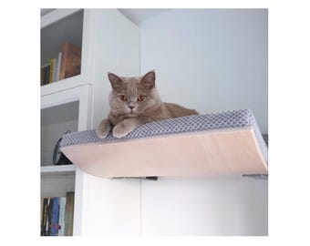 Cat Wall Furniture by CosyAndDozy®, Pet Supplies, Cat Tree, Curved Cat Shelves, Cat Window Perch, Home Decor ~ Removable & Washable Cushion