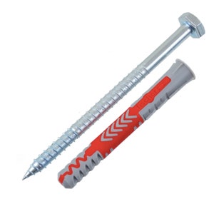 Kit de montaje para estantes Fischer Cat: 10 tacos de 80 mm y tornillos metálicos