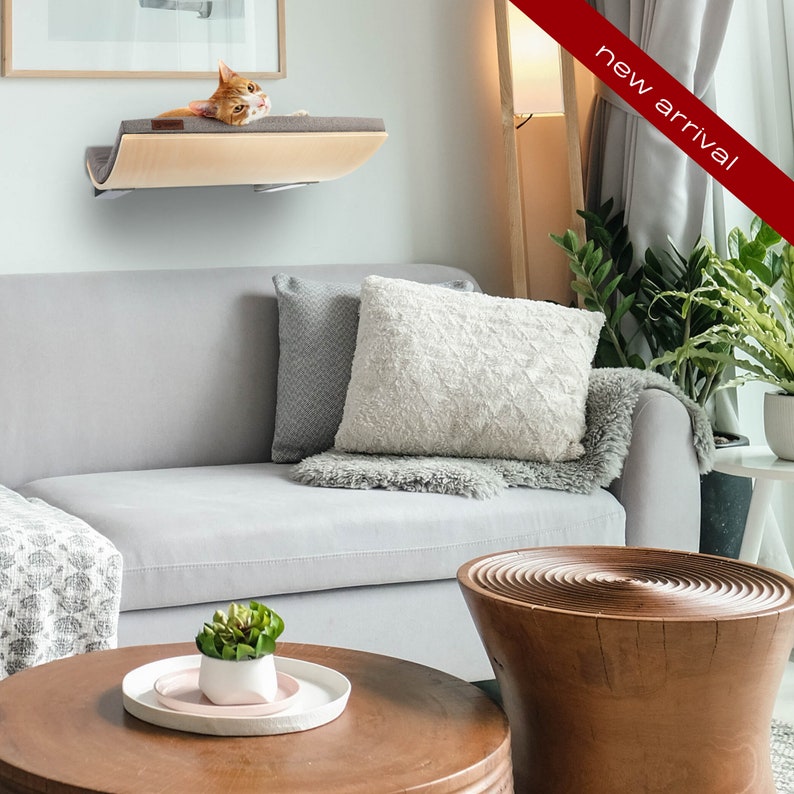 Modern Floating Shelf Cat Bed Minimalistic Wooden Pet Etsy