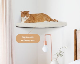 White Cushion Cover For Corner Car Shelf, Corner Cat Bed Cushion Case, Cat Furniture Cover, Corner Wall Corner, Cat Seat Cover, Cat Perch