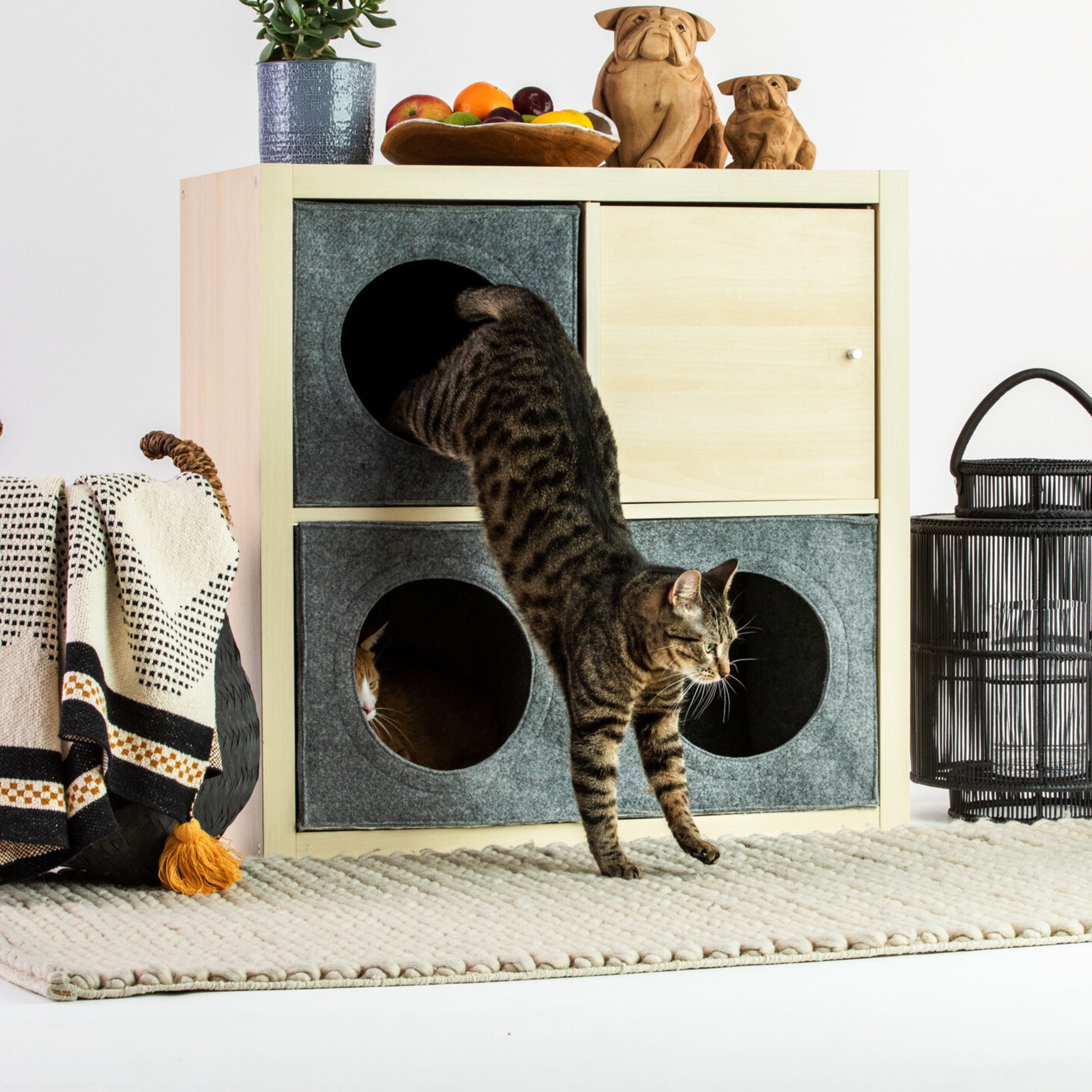 Kallax Insert Cat Beds and Caves IKEA Kallax Cat House Pet Furniture Cat Accessories Kallax Cat Cube Katzenmobel Cat Door Pet Parents Etsy