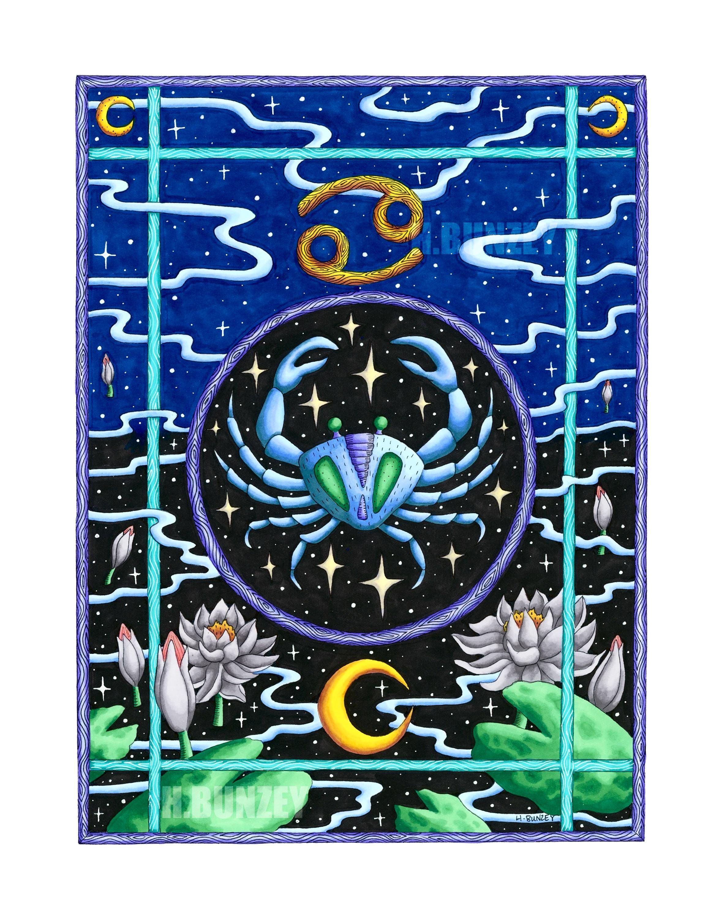 蟹座の星座 11x14 プリント - Etsy 日本