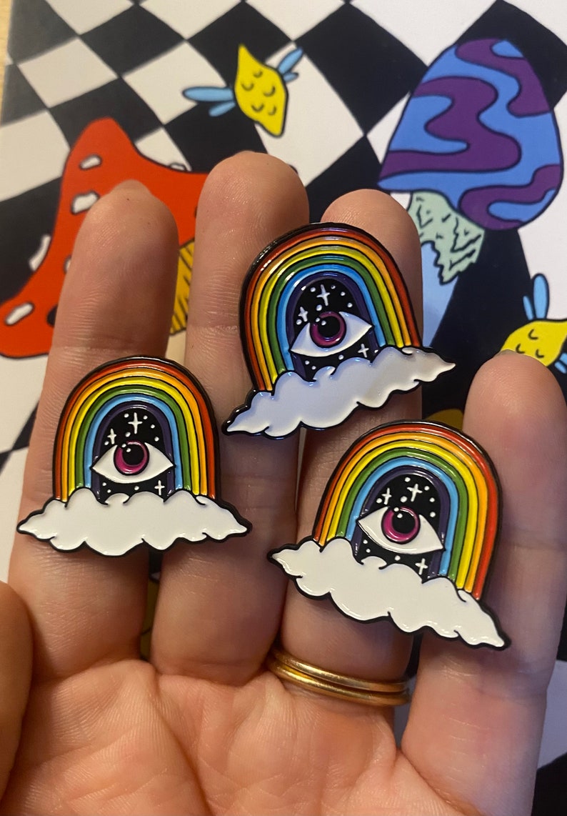 Seeing Rainbow Enamel Pin image 1