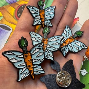 Carrot Fly Enamel Pin