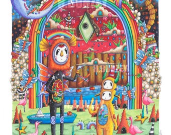 Everywhere I Go, I Bring The Rain 11x14 inch trippy art print