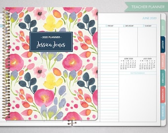 2022 2023 teacher planner 7x9 2022-2023 planner teacher lesson plan TEACHER PLANNER - TABS weekly calendar / spring floral