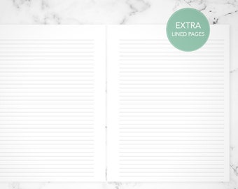 extra lined note pages to add to the back of your planner - must be purchased with planner