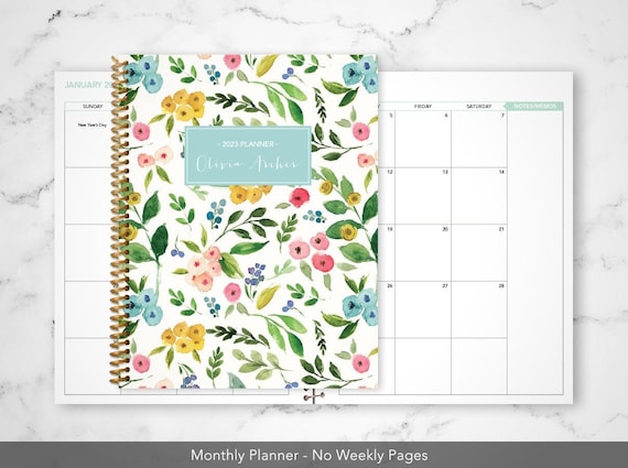 2023 Agenda Book Schedule A5 Coil Notepads Creative Flower Pattern Wedding  Planner Timetable Desk Dates Diary