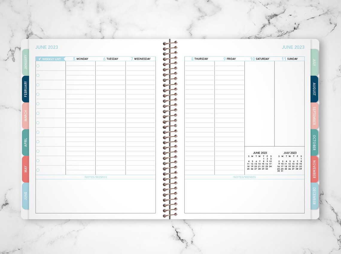 Custom Vertical Planner 2024 7x9 12 Month Planner Etsy Canada