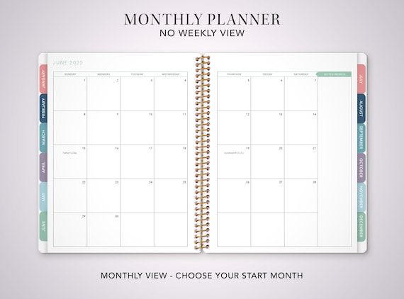 2026 Monthly Planner With TABS 7x9 / 12 Month Calendar