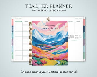 TEACHER PLANNER 7x9 - 2026-2027 teacher lesson plan - weekly calendar / landscape