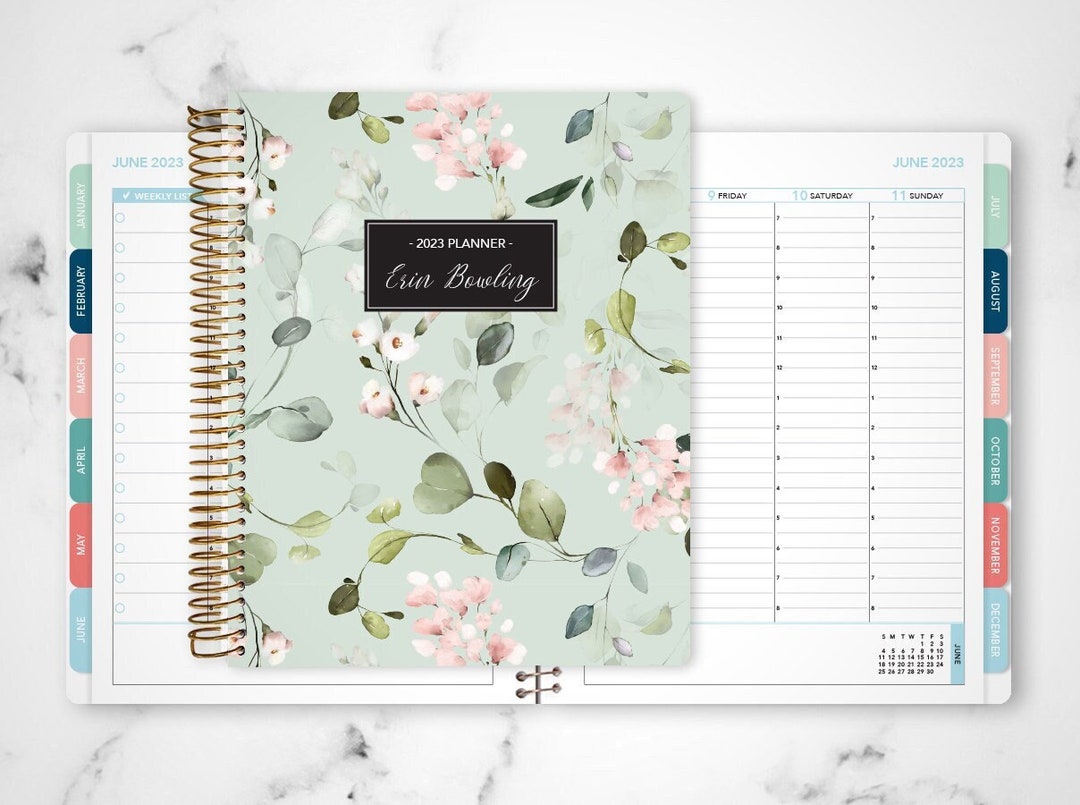 2024 Personalized Planner 2023 2024 7x9 12 Month Planner Etsy