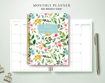 2024 Monthly Planner 7x9 / 12 Month Calendar / Choose Your Start Month / 2024-2025 Month at a Glance Planner / Colorful Watercolor Floral