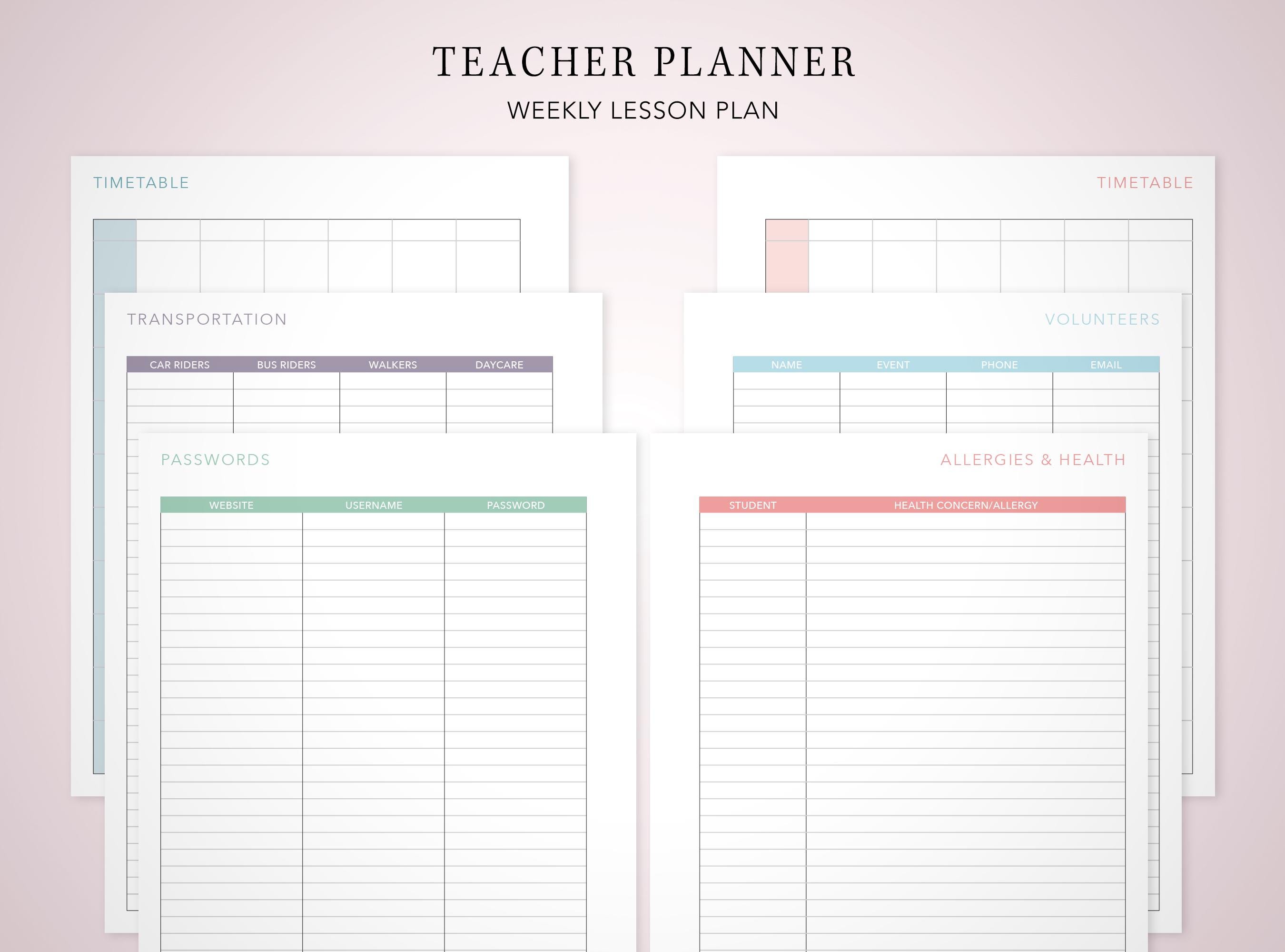 2026 2027 HORIZONTAL TEACHER PLANNER 7x9 2026-2027 Teacher Lesson Plan ...