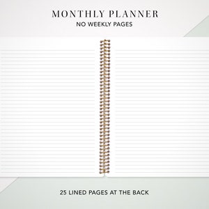 2024 Monthly Planner 7x9 / 12 Month Calendar / Choose Your Start Month / 2024-2025 Month at a Glance Planner / Navy Pink Gold Floral image 3