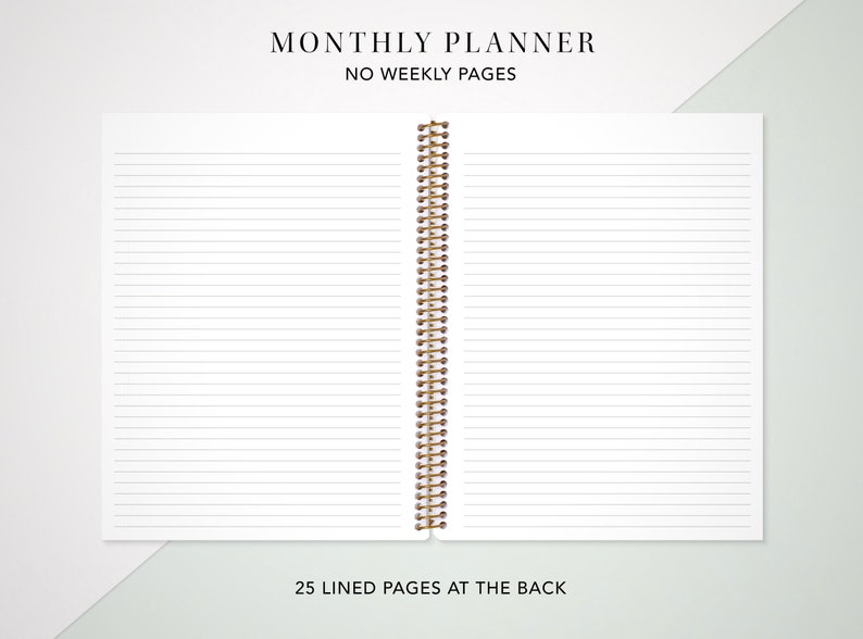 2024 Monthly Planner 7x9 / 12 Month Calendar / Choose Your Start Month / 2024-2025 Month at a Glance Planner / Navy Pink Gold Floral image 3