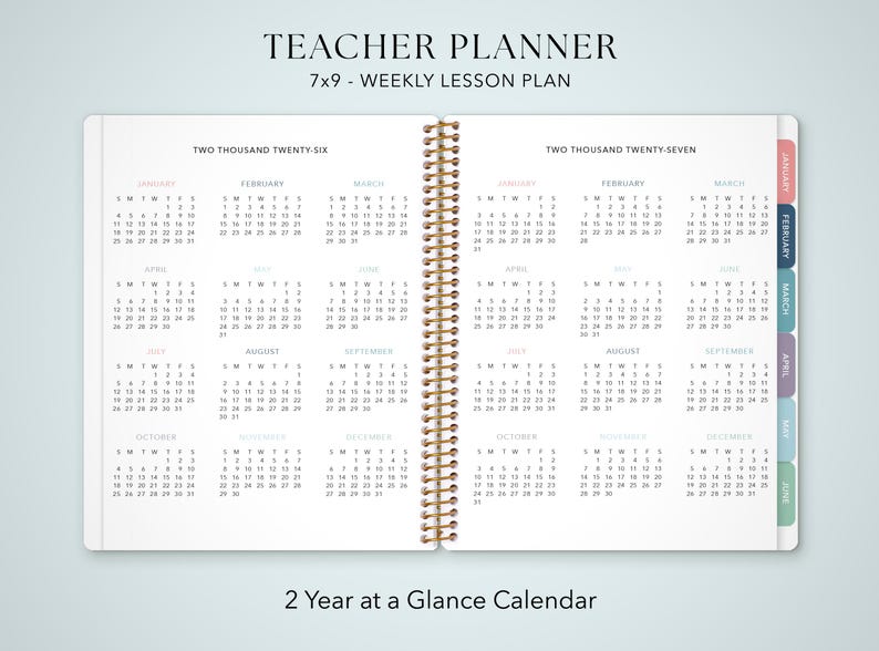 a calendar with a planner on it