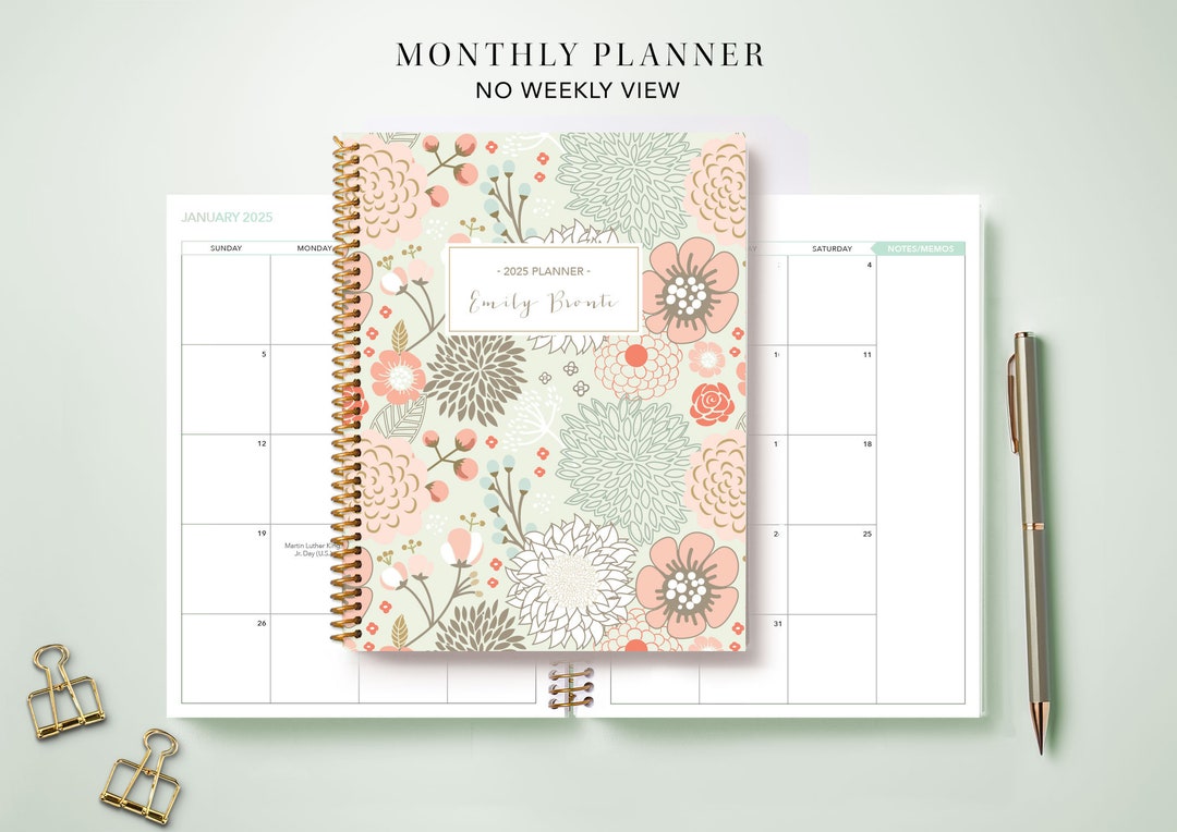 2025 Monthly Planner 7x9 / 12 Month Calendar / Choose Your Start Month ...