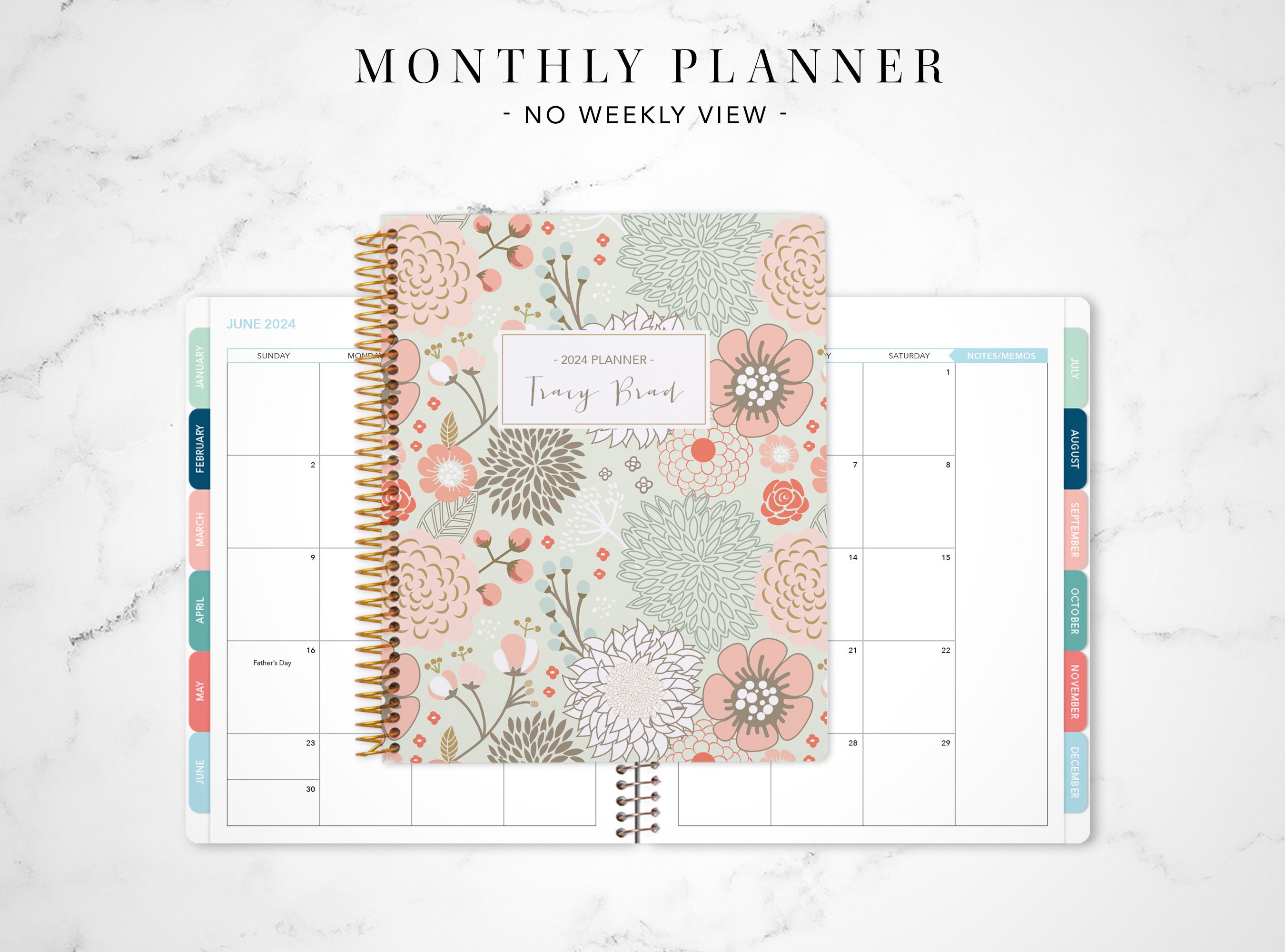 Daily Weekly & Monthly Planner 2024: From January to December - 12 Months  Calendar, To do list