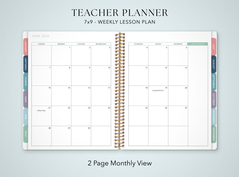 The image is a two-page monthly view of a teacher planner for the month of June 2021. The plan includes a weekly lesson plan for the entire month, with a focus on the week of June 26.