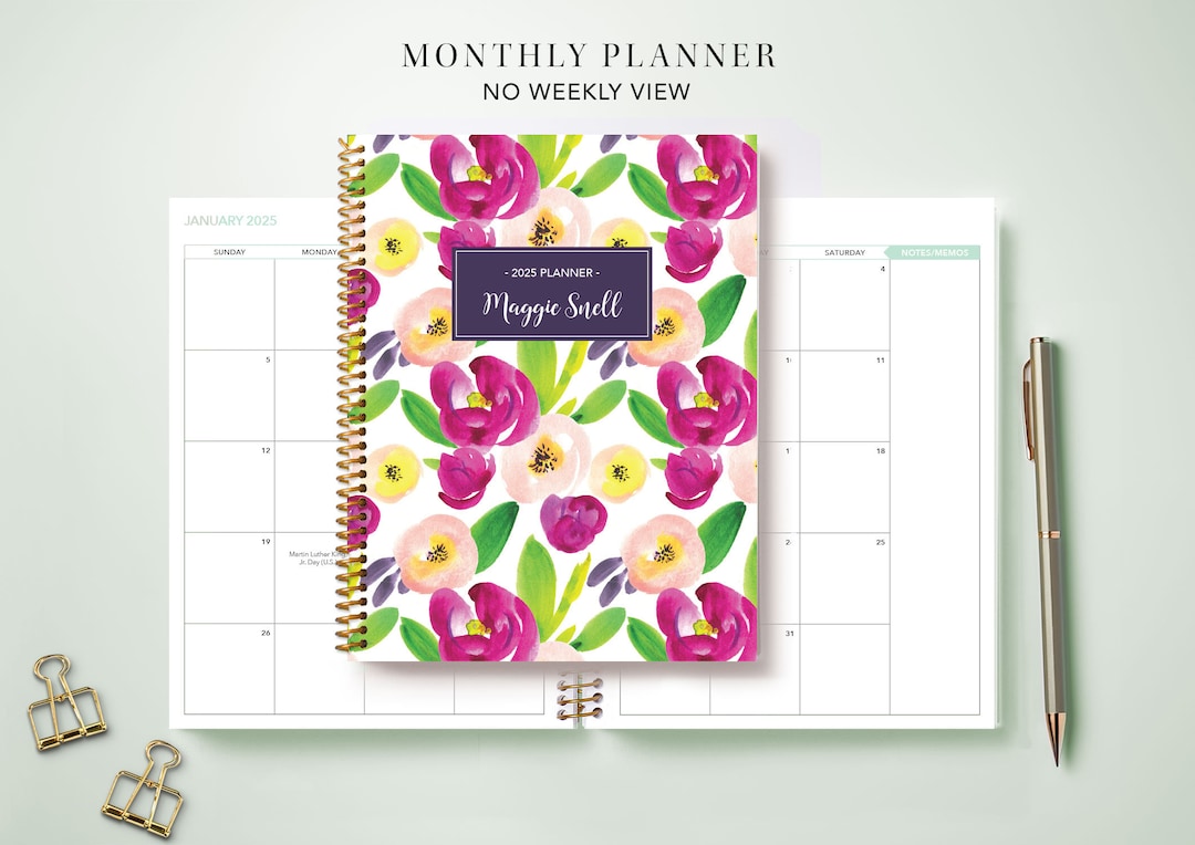 2025 Monthly Planner 7x9 / 12 Month Calendar / Choose Your Start Month ...