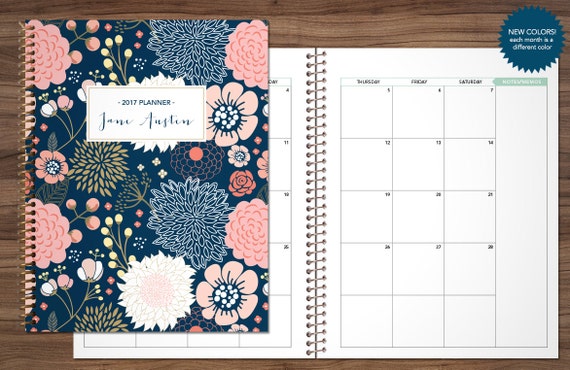 2019 monthly planner 12 month calendar choose your start etsy 2019 12 month planner