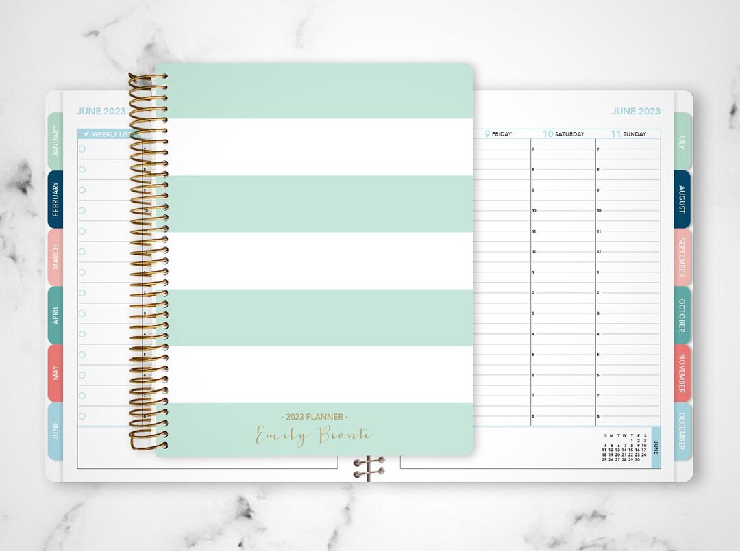 2024 Personalized Hourly Planner 2023 2024 7x9 12 Month Etsy