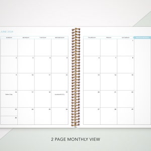 planner 2024 custom 2024 2025 7x9 12 month planner student planner weekly calendar agenda / navy pink gold floral image 5