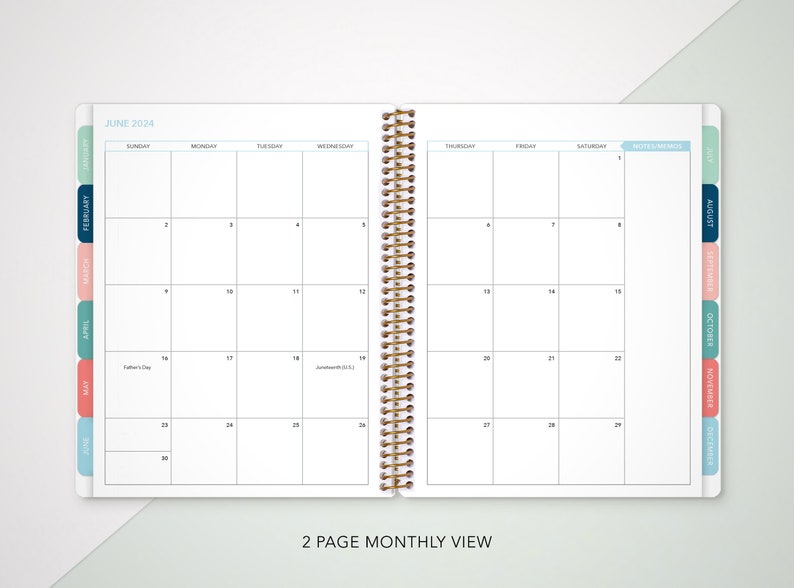 custom weekly planner 2024 7x9 12 month planner personalized planner weekly calendar agenda / sage pink gold floral image 5