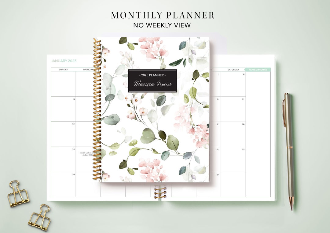 2025 Monthly Planner 7x9 / 12 Month Calendar / Choose Your Start Month ...