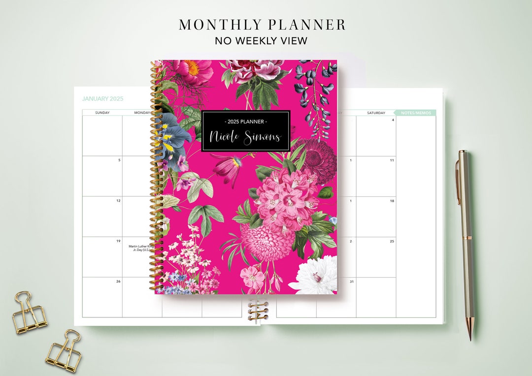 2025 Monthly Planner 7x9 / 12 Month Calendar / Choose Your Start Month ...