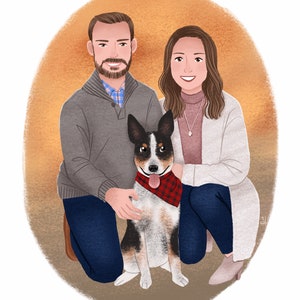 Custom Family Portrait Illustration, Family Portrait, Couple Portrait, Pet Portrait, Wedding Gift, Anniversary Gift, Christmas Card image 7